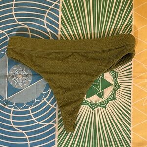 Billabong Olive Green Textured Skimpy Bikini Bottom